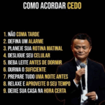 Lista com 9 dicas práticas para acordar cedo, incluindo hábitos noturnos e preparação matinal.