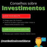 Conselhos sobre investimentos: comparação entre fontes não recomendadas (amigos não investidores e gerentes de banco) e fontes confiáveis (investidores experientes).